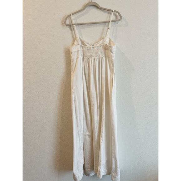 Free People Just Jill White Button Front Maxi Dress Cottage Style Size Small - Picture 7 of 9